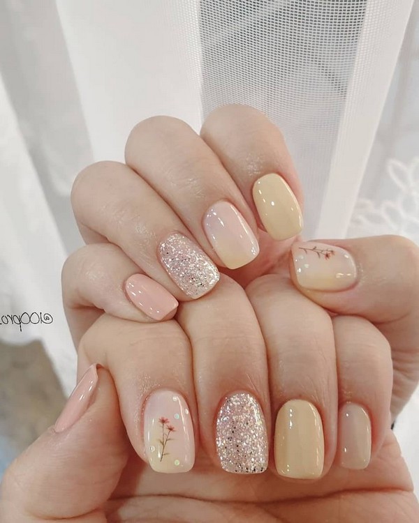 Spring Summer Pastel Neutral Nail Art Designs , nail art design ideas,wedding nails with glitter, coffin nail art designs, bridal nails,nail art for wedding,nail ideas for bride,wedding nails natural, wedding nails, wedding nails bridesmaids, wedding nails coffin,wedding nails acrylic,wedding nails i do,wedding nails french #nail #nailart #weddingnails #bridenails