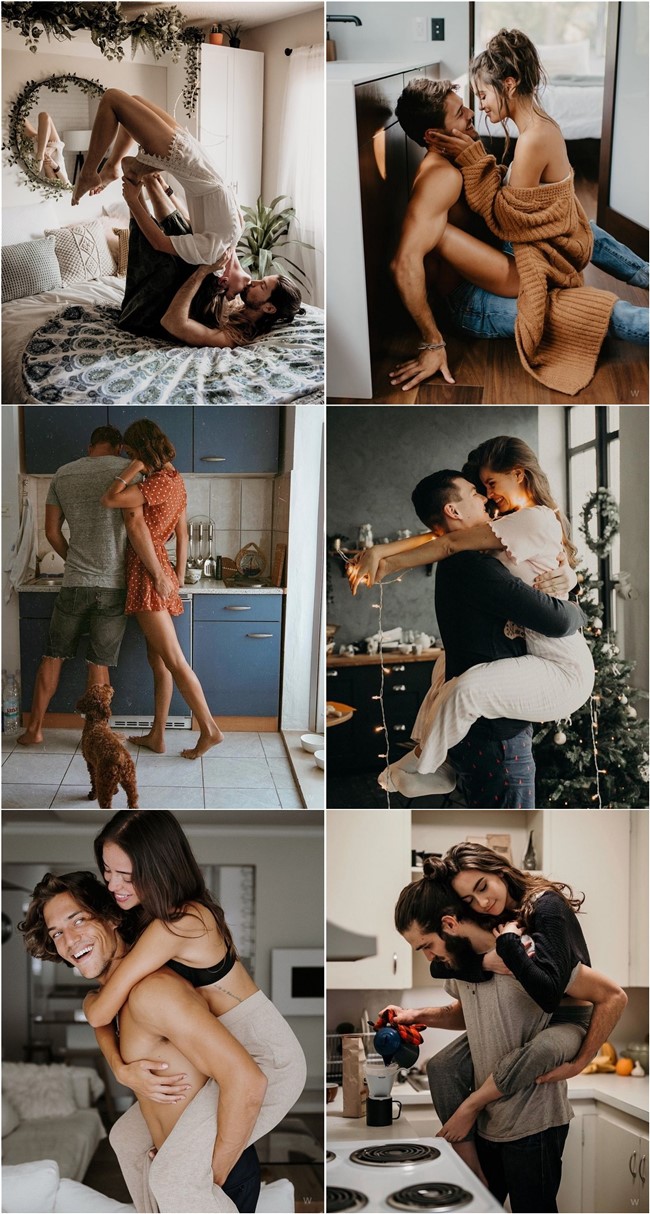 At-Home Engagement Photo Ideas #photos #photopose #boudoir #photography