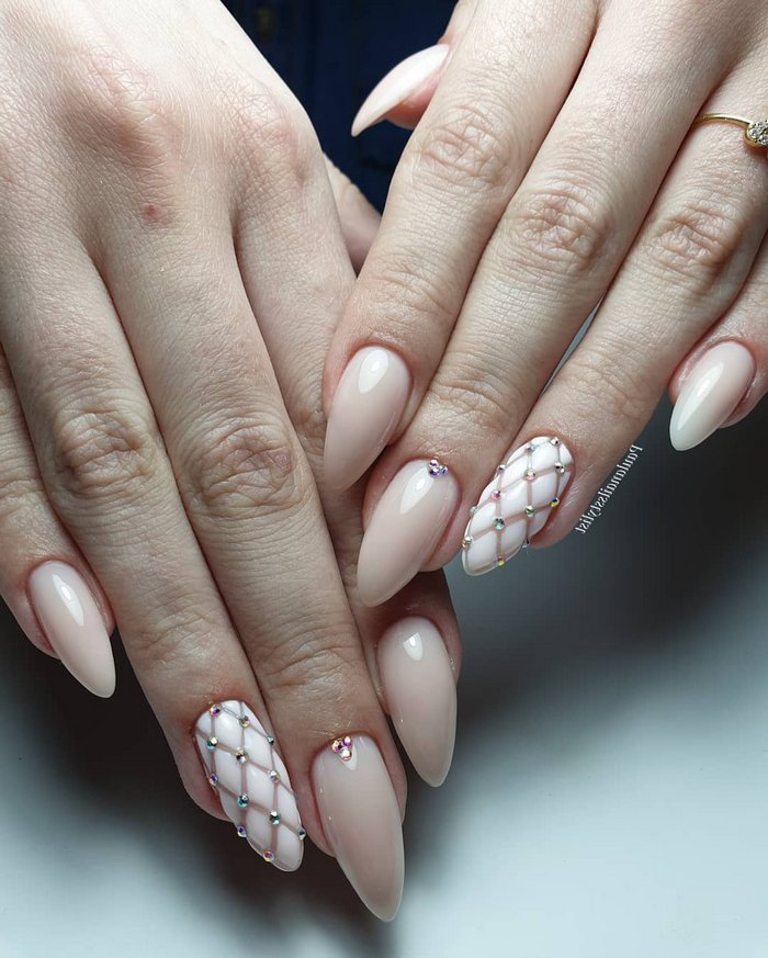 Pink White Wedding Nail Art Design Ideas #wedding #nails #weddingideas #weddingnails