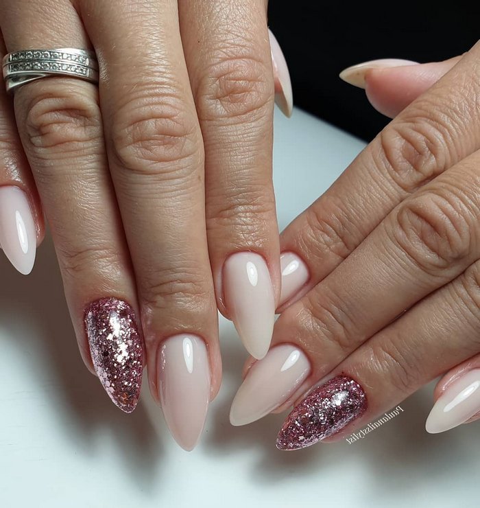 Pink White Wedding Nail Art Design Ideas #wedding #nails #weddingideas #weddingnails