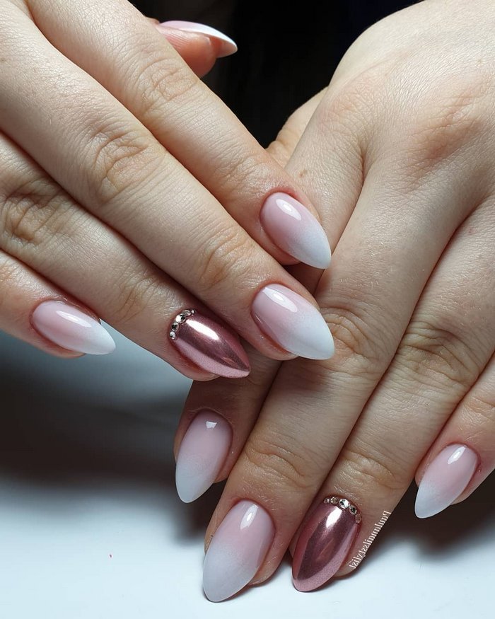 Pink White Wedding Nail Art Design Ideas #wedding #nails #weddingideas #weddingnails