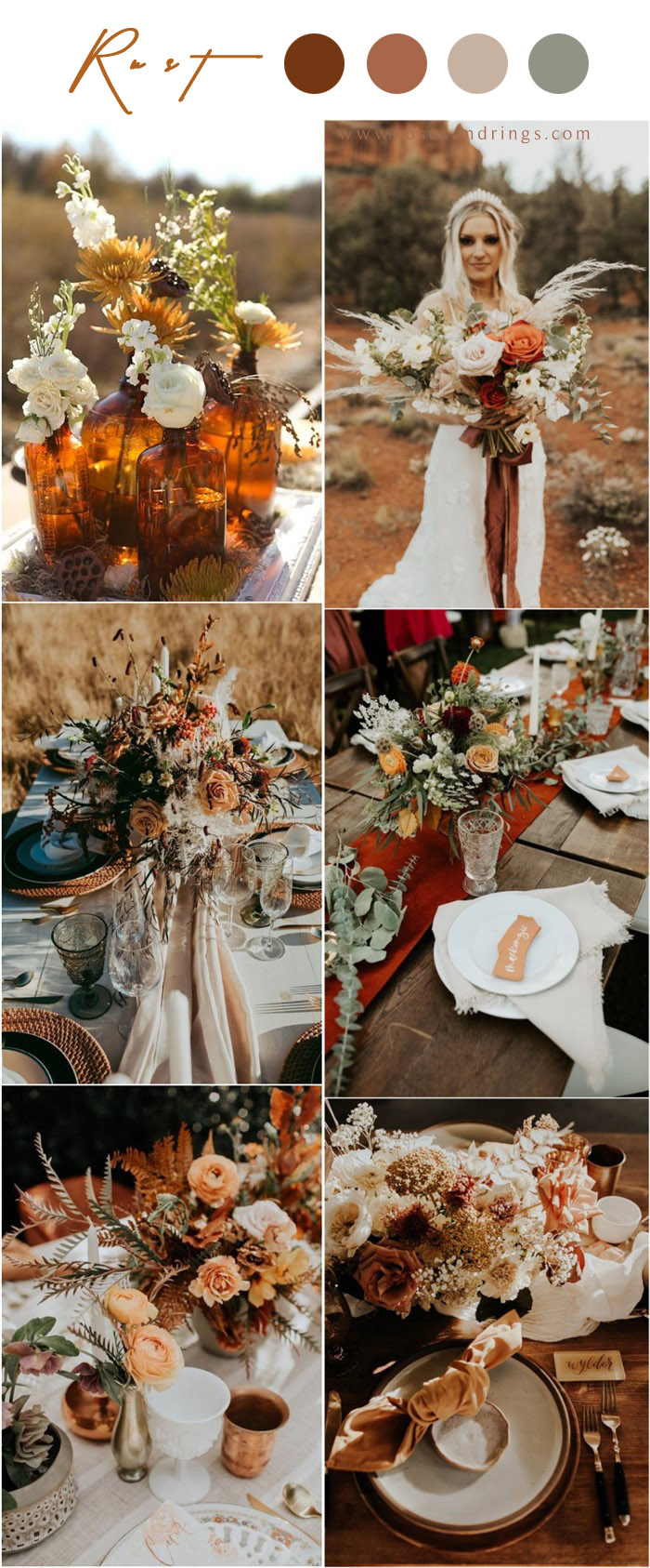 Bohemian rust dusty orange wedding color ideas #rustwedding #fallwedding #weddingcolors #weddingideas #dustyorange