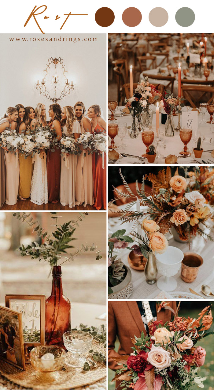 Top10 Bohemian Rust Wedding Colors for Fall Wedding 2020 | Roses & Rings