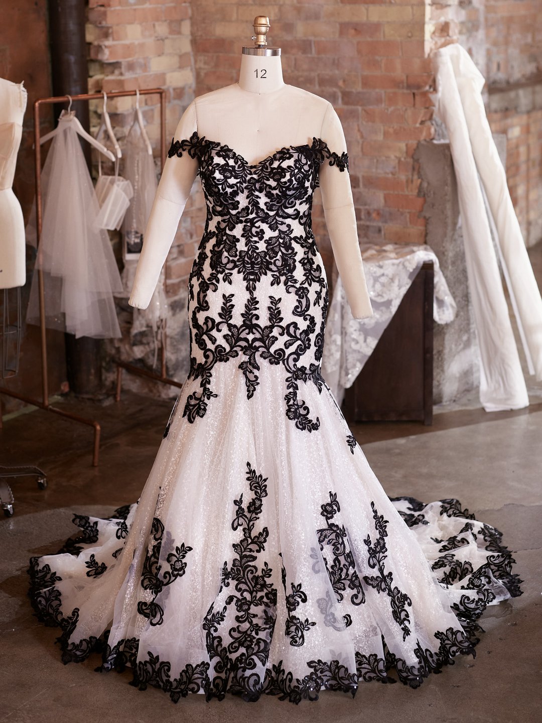 Black and online white bride dresses