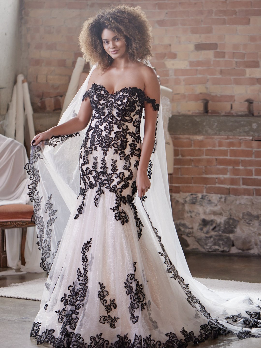 black and white wedding dresses