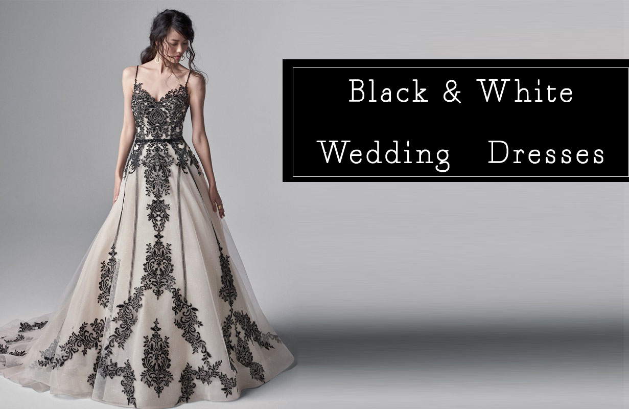 black and white wedding dresses