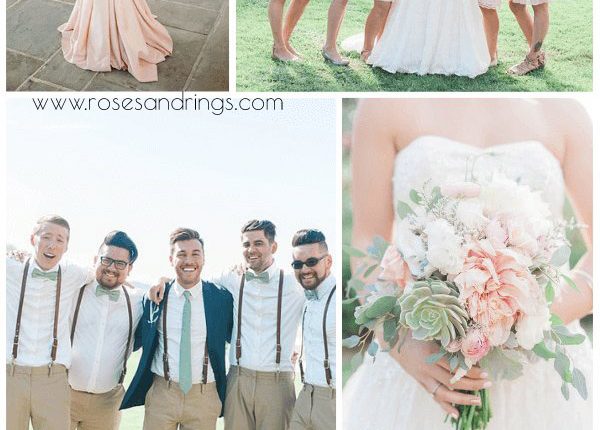 blush and sage green summer wedding color combos
