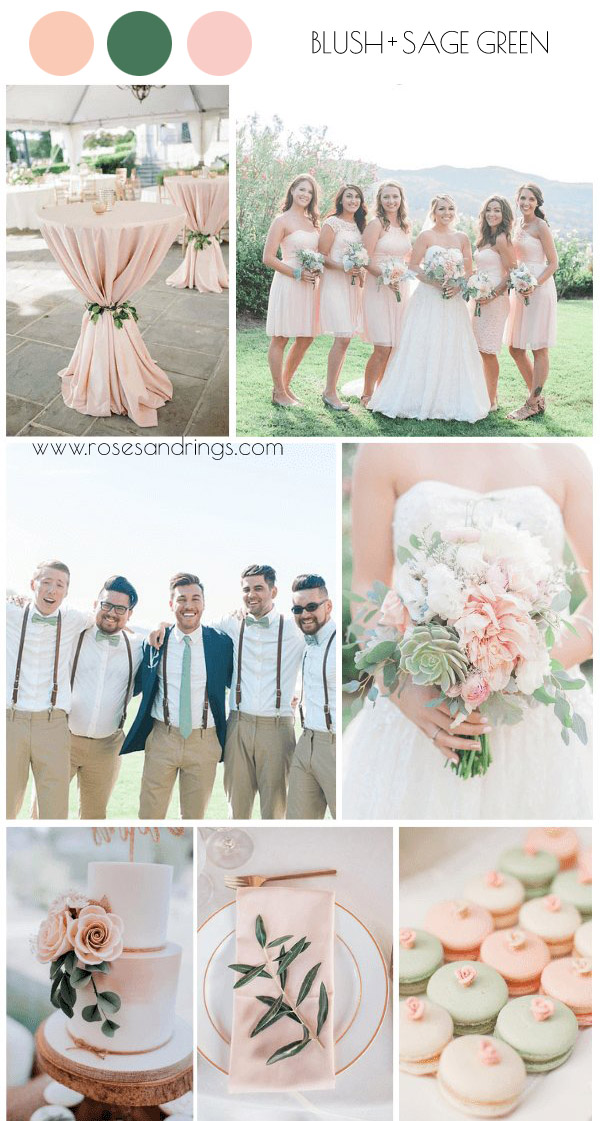 blush and sage green summer wedding color combos
