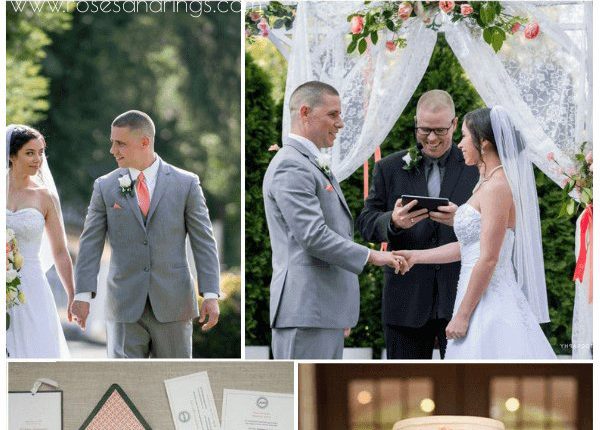 coral and grey summer wedding color combos