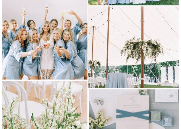 light blue and white summer wedding color combos