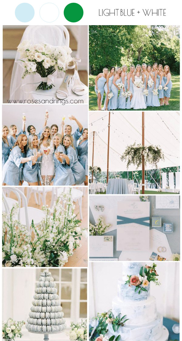 light blue and white summer wedding color combos