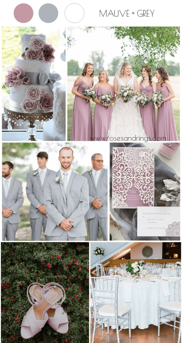 mauve and grey summer wedding color combos