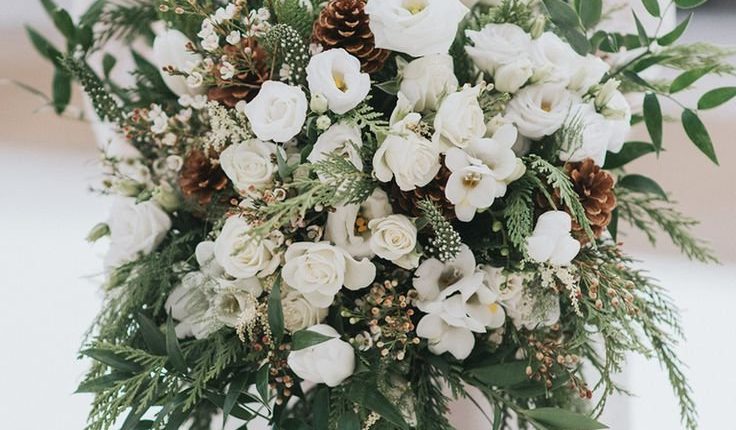 oversize organic winter wedding bouquets