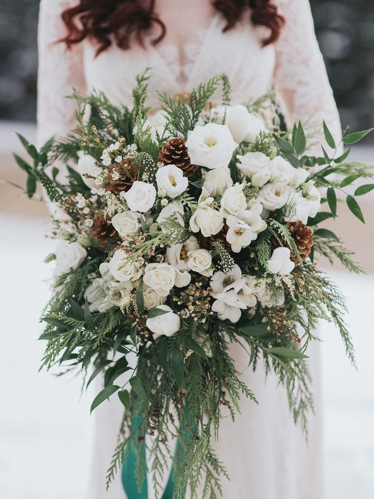 oversize organic winter wedding bouquets