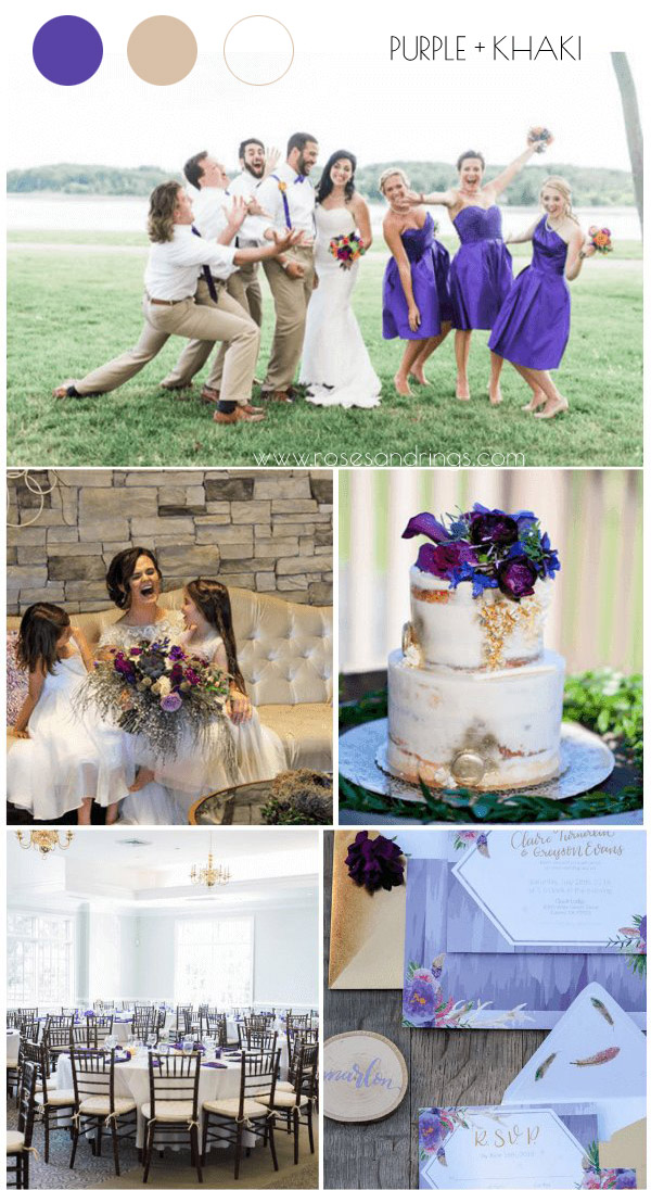 purple and khaki summer wedding color combos