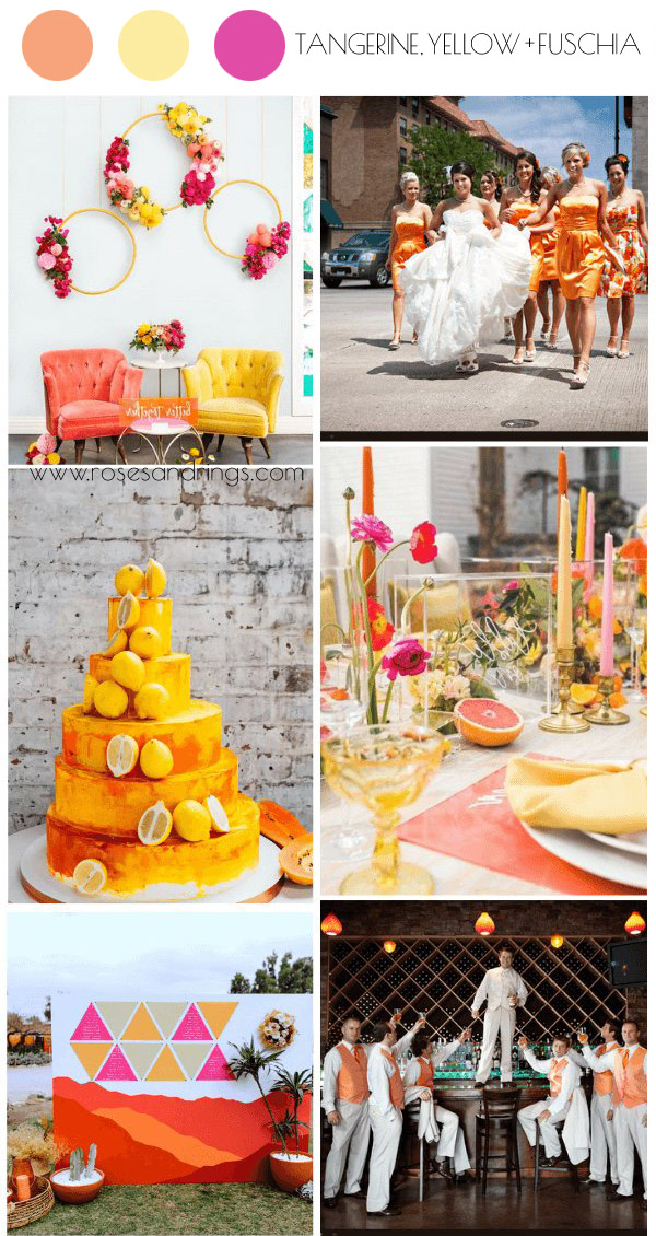 tangerine yellow and fuschia summer wedding color combos