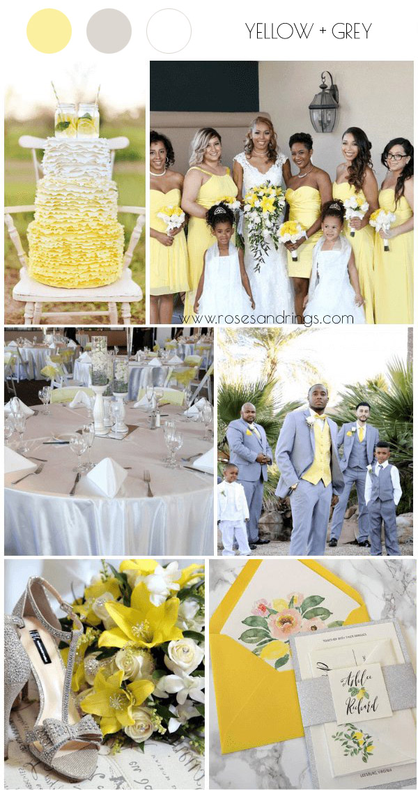 yellow and grey summer wedding color combos