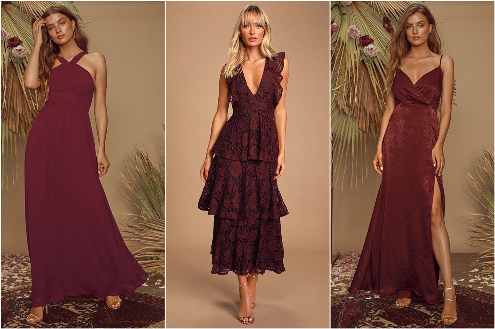 burgundy bridesmaid dresses