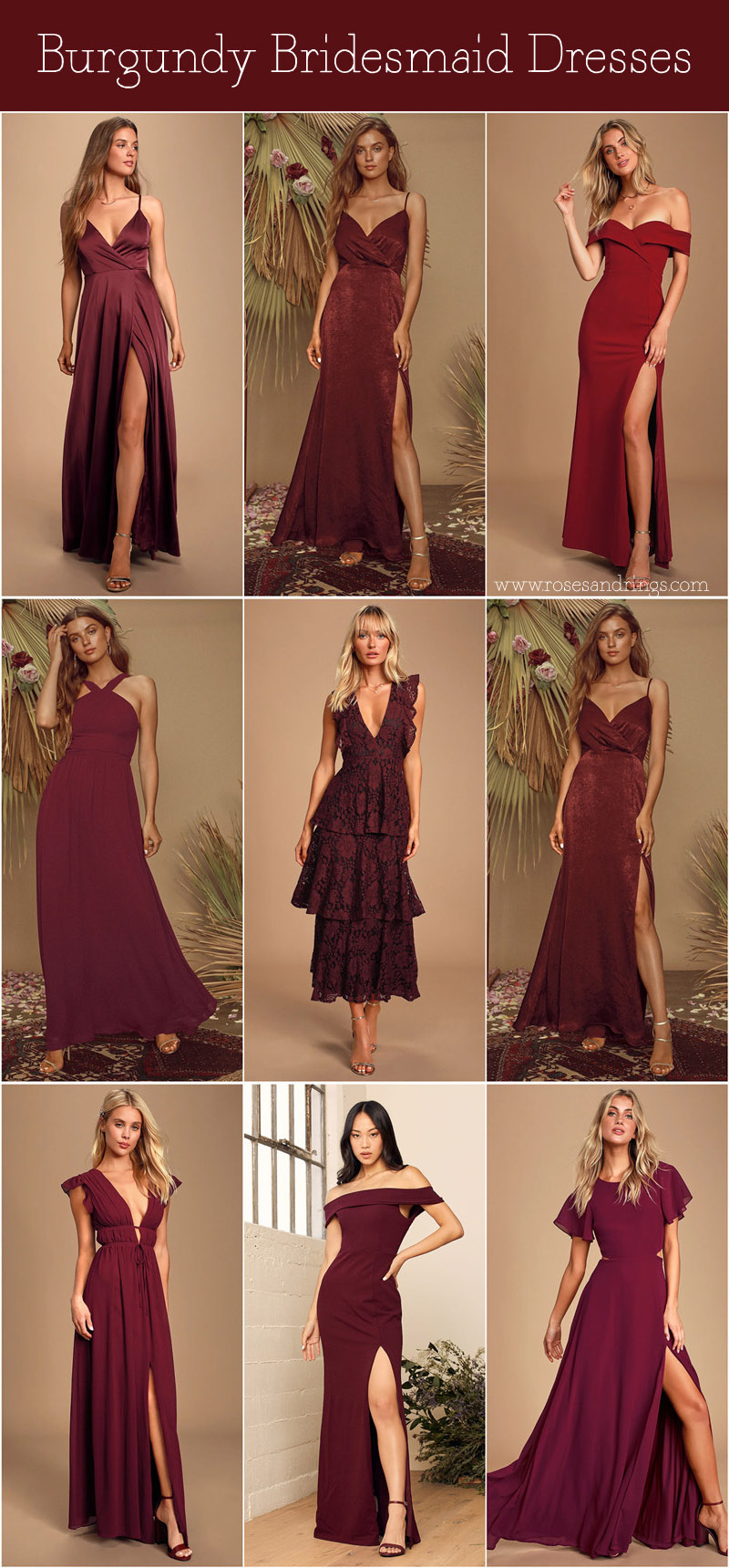 burgundy bridesmaid dresses