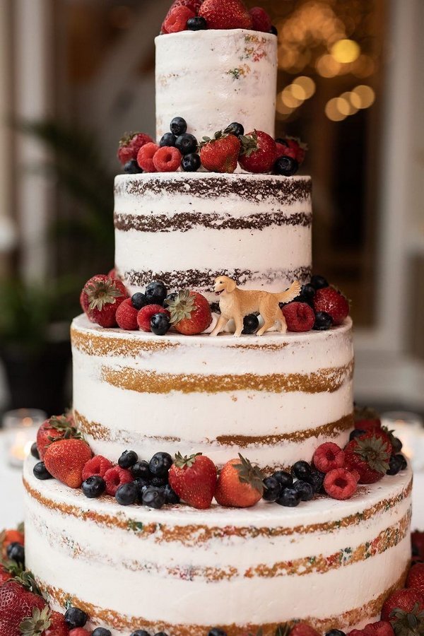 4 Tier Naked Wedding Cake