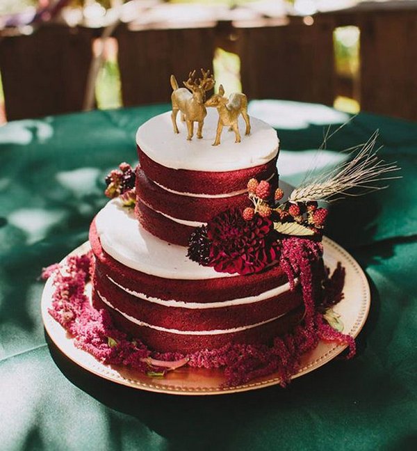Red Velvet Two Tier Wedding Cake