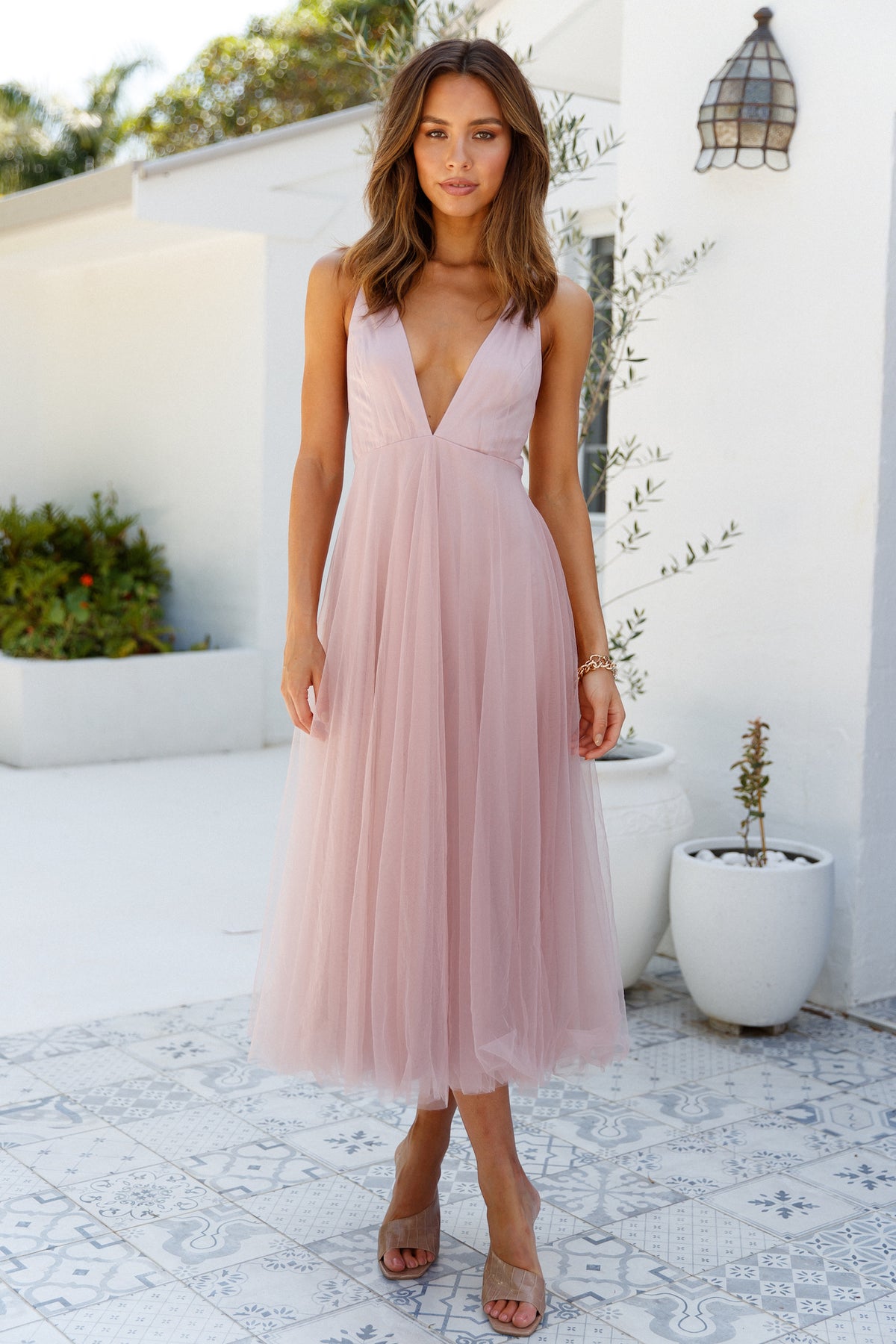 KISS THE GIRL MIDI DRESS BLUSH