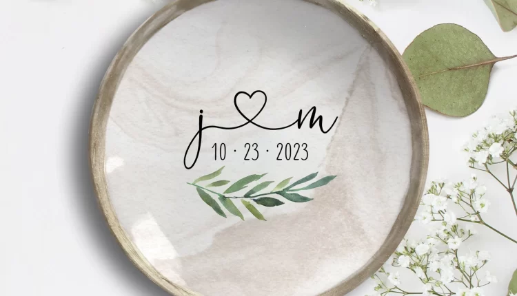 Personalized Jewelry Ring Dish Engagement Wedding Bridal Shower Gift