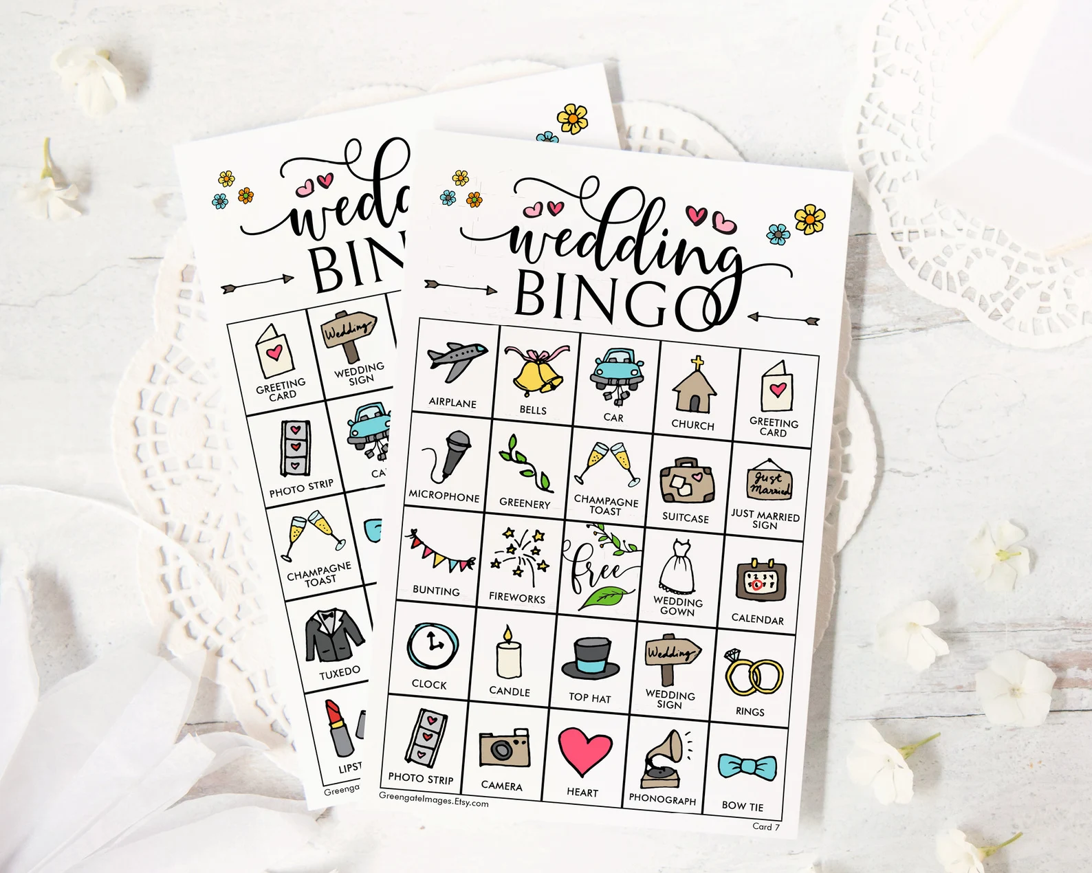 edding Bingo Cards: Printable bingo cards, colorful bingo set, 50 cards, bridal shower games, wedding shower idea, small reception activity