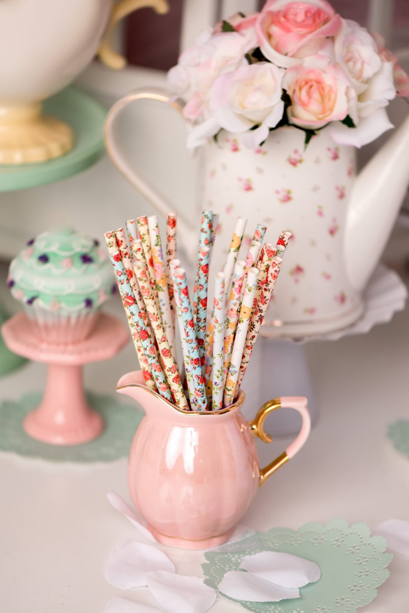 bridal shower theme ideas vintage tea party peach and mint | Roses