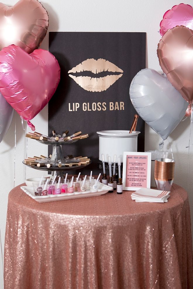 cute diy bridal shower theme ideas lip gloss bar