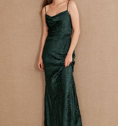 dark green long maxi formal dress for wedding guest