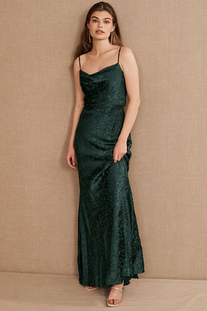 dark green long maxi formal dress for wedding guest