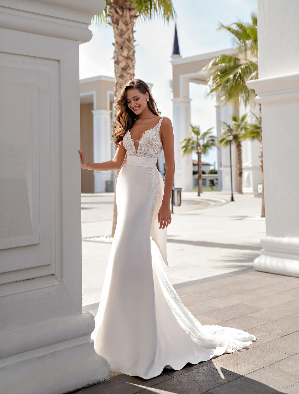 Deep V Neckline Wedding Dress Mermaid Wedding Dress