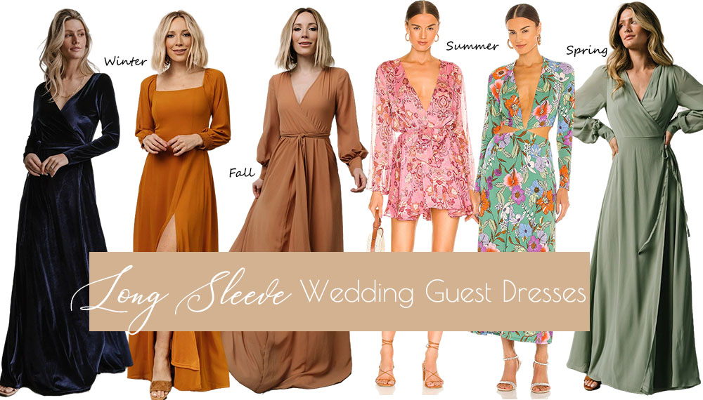 long sleeve wedding guest dresses