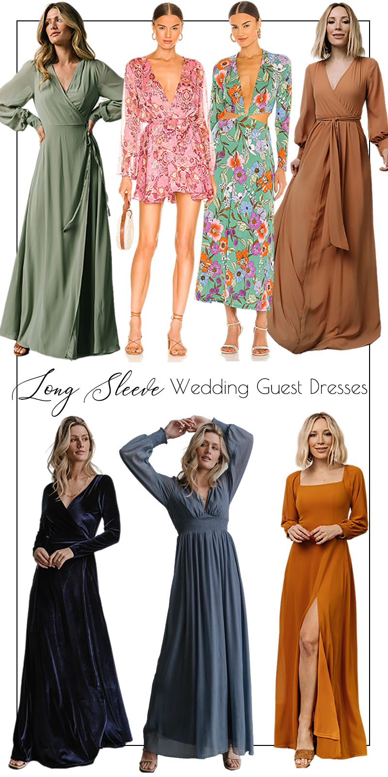 long sleeve wedding guest dresses