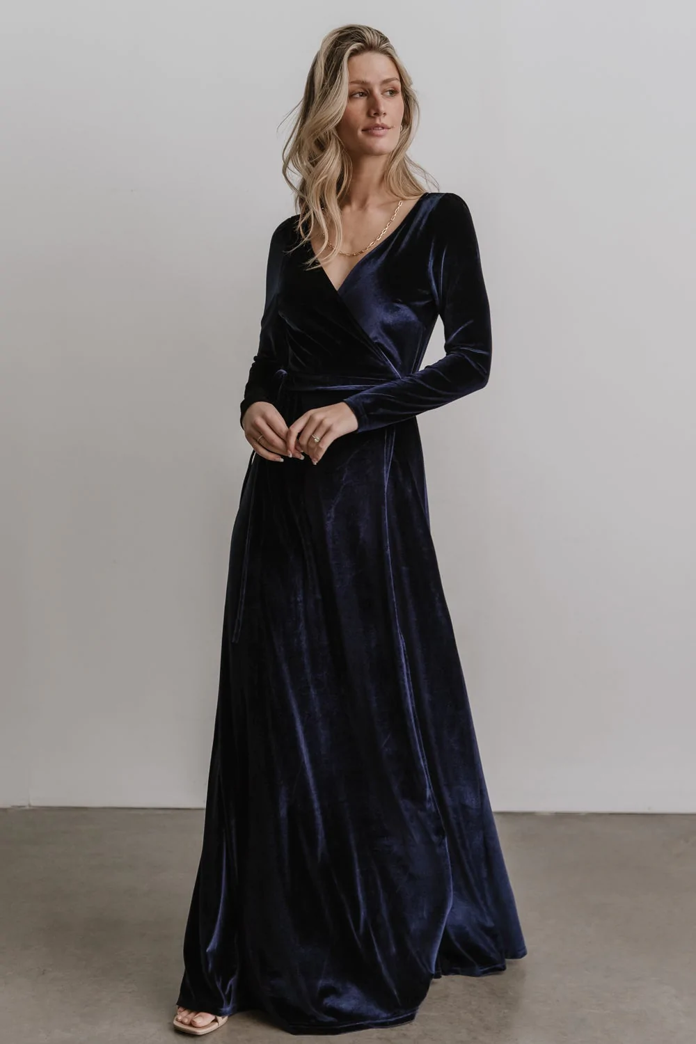 Esmerelda Velvet Wrap Maxi Dress