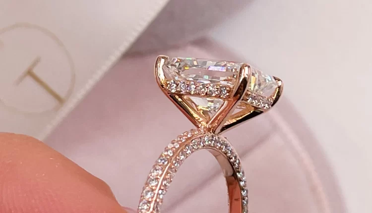 3.30 Carat Radiant Cut Rose Gold Engagement Ring Diamond