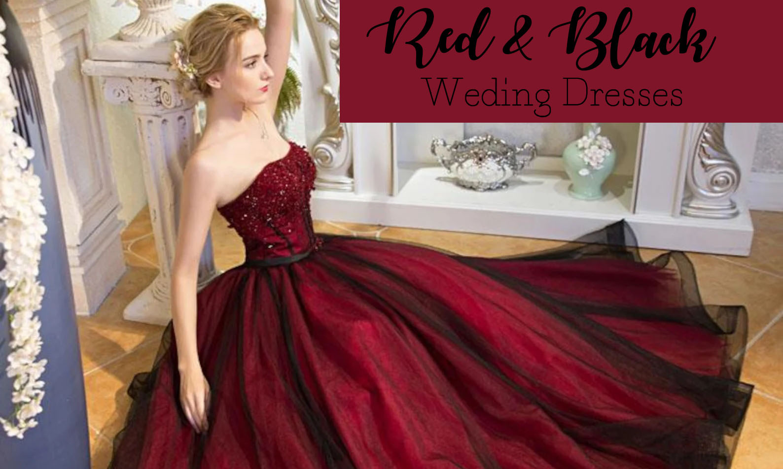 Red and Black Wedding Dress