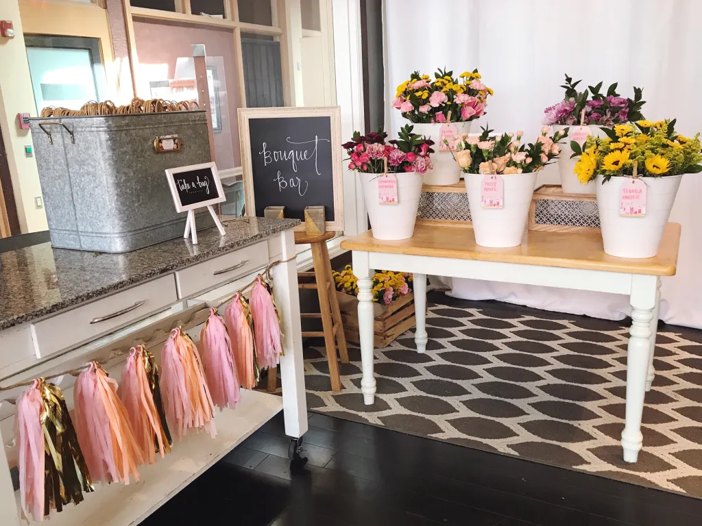 bridal shower ideas build your own bouquet bar