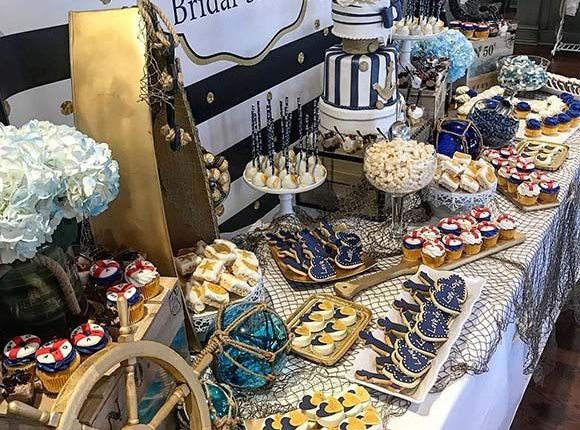 nautical bridal shower dessert table ideas