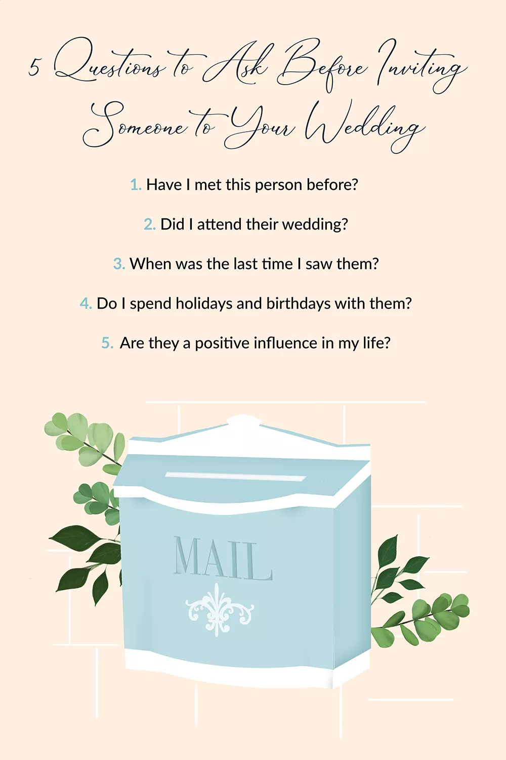 Questions to ask before inviting wedding guests