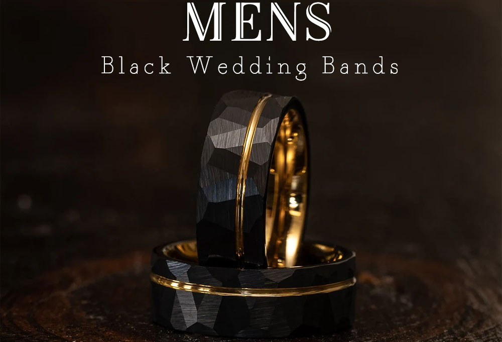 mens black wedding band