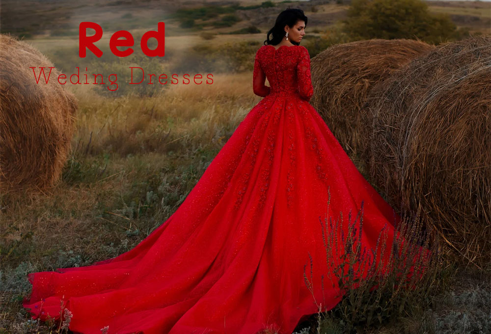 Red color outlet long frocks