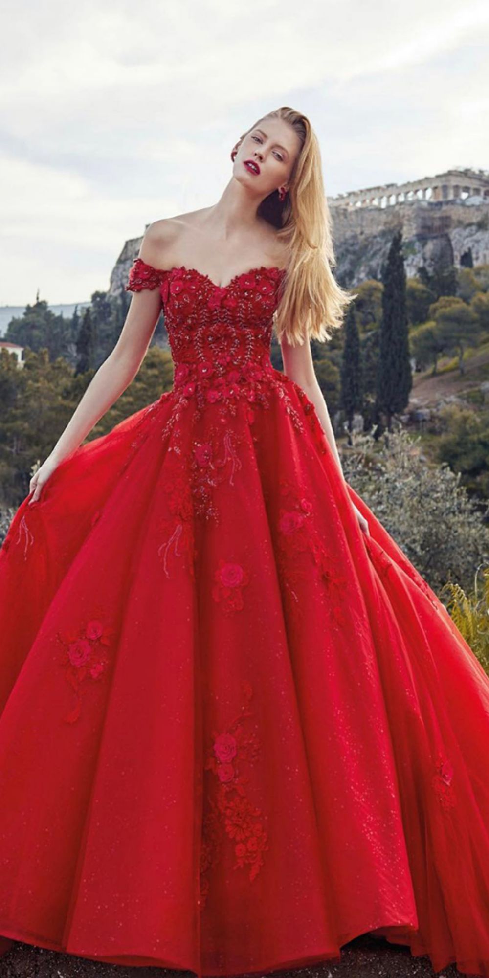 red wedding dresses lace sweetheart neckline strapless