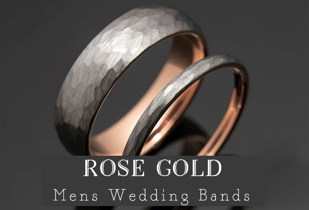 rose gold mens wedding bands