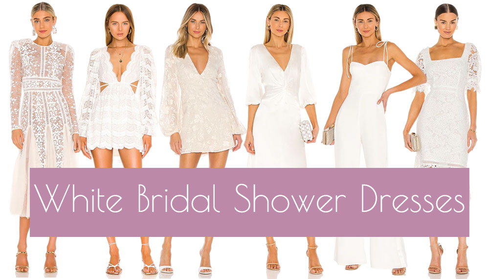 50 White Bridal Shower Dresses For Brides 2024 | R&R