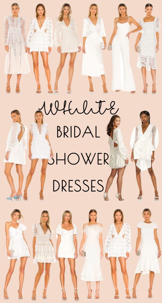 50 White Bridal Shower Dresses For Brides 2024 | R&R