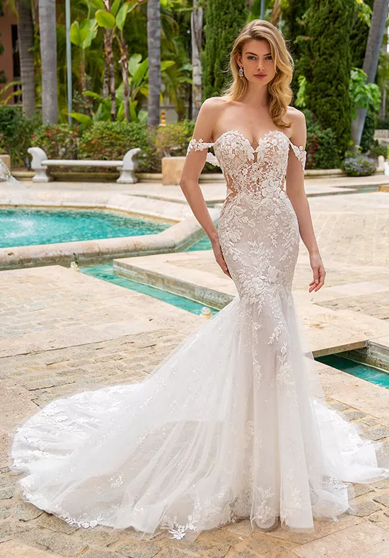 Off the Shoulder Mermaid Lace Wedding Dress