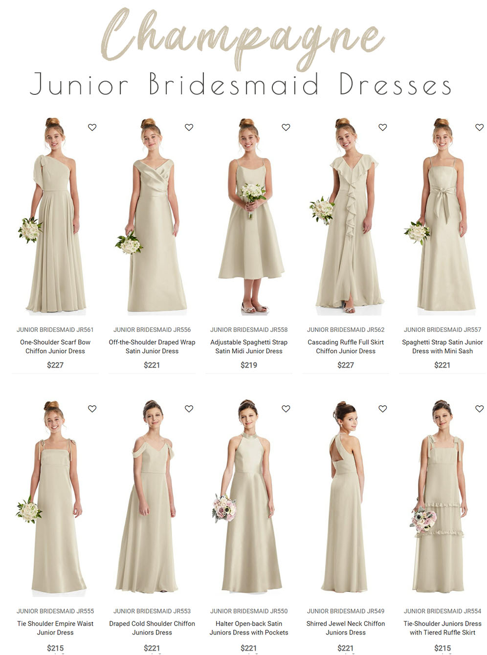 Champagne Junior BridesmaidDresses