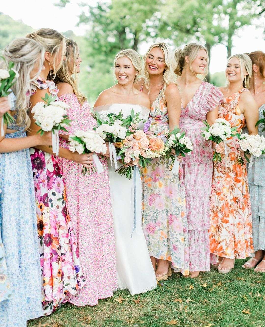 Cottagecore pastel floral bridesmaid dresses vua southernbridemagazine